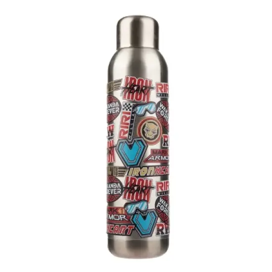 Black Panther Wakanda Forever Superhero Icons All Over Pattern 22 Oz Stainless Steel Water Bottle image {1}