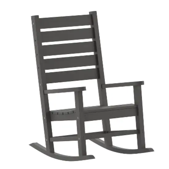 Flash Furniture Manchester Contemporary Rocking Chair, All-Weather HDPE Indoor/Outdoor Rocker image {13}