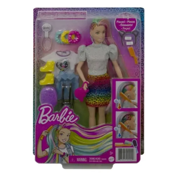 Barbie Leopard Rainbow Hair Doll - Rainbow Skirt image {5}