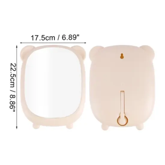 Unique Bargains Durable Cartoon Bears Desktop Cosmetic Mirror 1 Pc image {1}