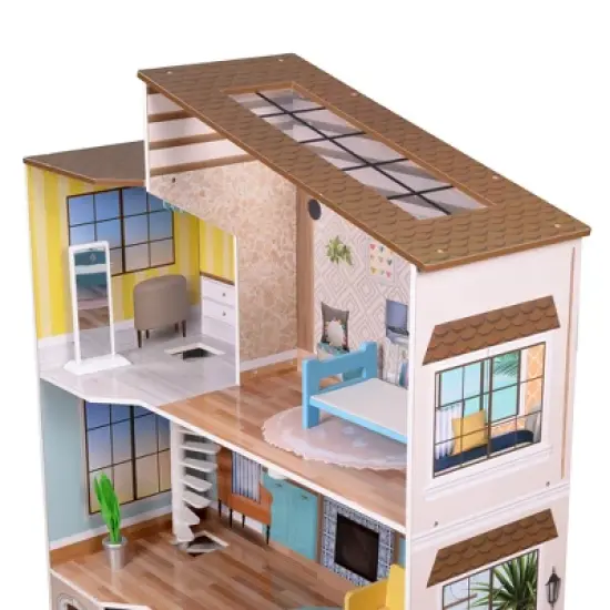 Olivia's Little World by Teamson Kids Wooden Dreamland Mediterranean Dollhouse Set image {8}