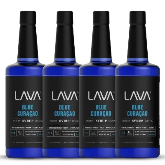 LAVA Premium Blue Curacao Syrup, 33.8oz (1-Liter), Made with 100% Sugar, Orange Extract, Non-Alcoholic, No Artificial Sweeteners or Flavors image {4}