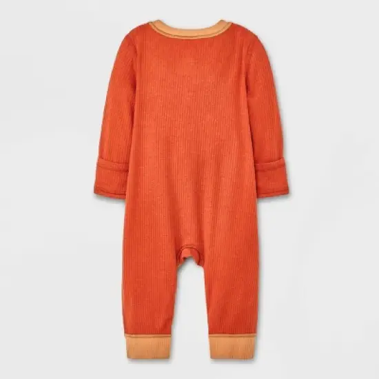 Baby Ribbed Snap Adaptive Romper - Cat & Jack&trade; Orange image {1}