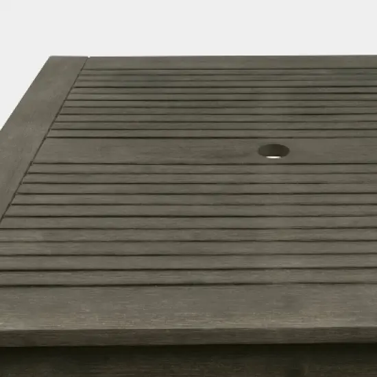 Vifah 5pc Renaissance Acacia Outdoor Patio Dining Set with Stripe Patterned Chairs Gray image {3}