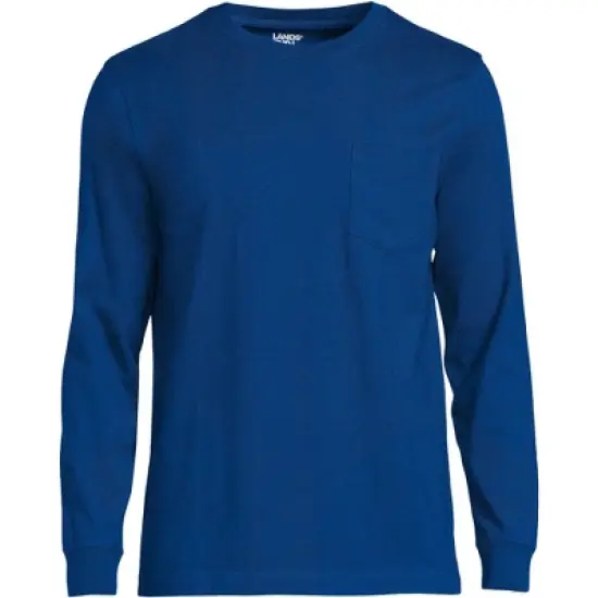 Lands' End Men's Super-T Long Sleeve T-Shirt with Pocket image {14}