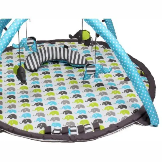 Bacati - Baby Activity Gyms & Playmats (Elephants Aqua/Lime/Grey) image {1}