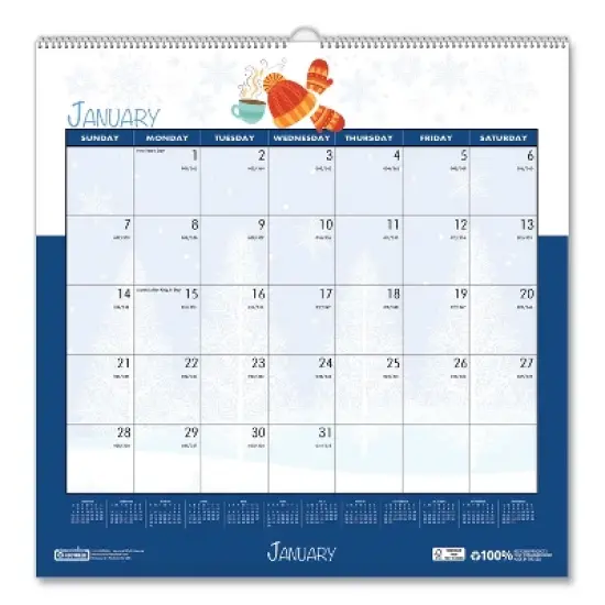 House of Doolittle Recycled Seasonal Wall Calendar 12-Month January 2026 to December 2026 Illustrated Seasons Artwork 12 x 12 image {1}