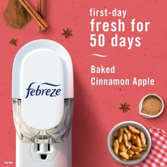 Febreze Plug Dual Air Freshener Refill - Baked Cinnamon Apples - 0.87 fl oz/2ct image {3}