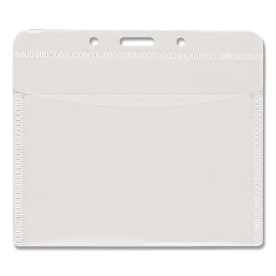 Advantus PVC-Free Badge Holders, Horizontal, Clear 4.5" x 4" Holder, 4.13" x 3.25" Insert, 50/Pack image {1}