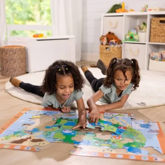 Melissa & Doug National Parks U.S.A. Map Floor Puzzle 45pc Jumbo and Animal Shapes, Search-and-Find Activities, Park and Animal ID Guide image {1}