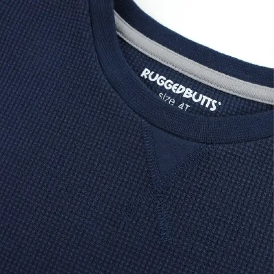 RuggedButts Toddler Boys Waffle Knit Long Sleeve Crew Neck Shirt image {3}