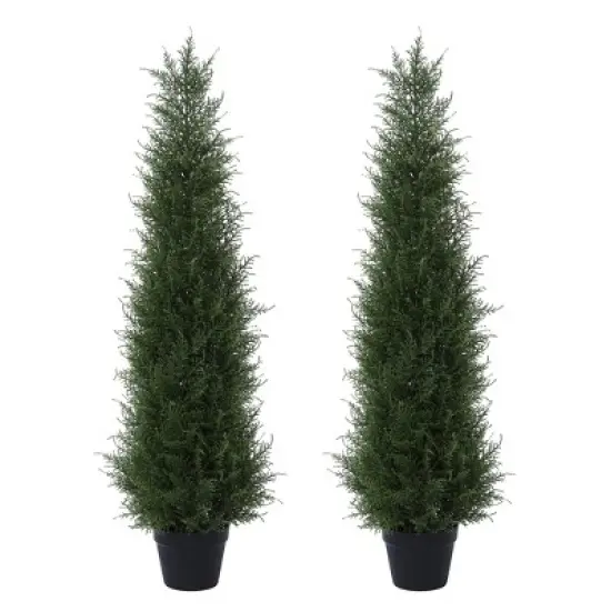 DR.Planzen Faux Cypress Topiary Trees for Outdoors, Fake Cypress Trees for Home Decor Office Living Room Porch Patio Perfect Housewarming Gift image {10}