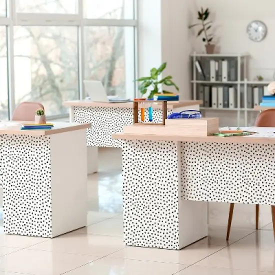 Teacher Created Resources&reg; Peel and Stick Decorative Paper Roll, 17-1/2" x 10 ft, Black Painted Dots image {6}