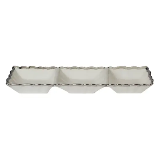 Certified International Regency 3 Section Tray Silver image {2}