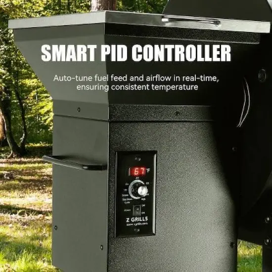 ZPG-550A2E Wood Pellet Grill BBQ Smoker Digital Control - Silver - Z Grills: Electric, 585 sq in Cooking Area image {1}