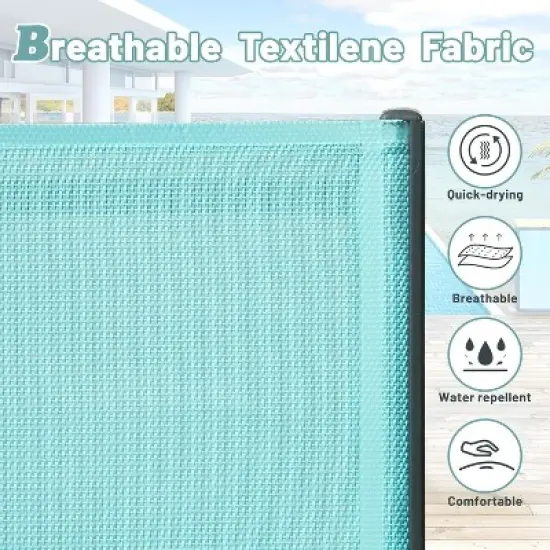 Okak Patio Chaise Lounge Outdoor Premium Aluminum Tanning Chair,Optional Table,Reclining Outdoor Chair Poolside Chaise for Beach,Deck&Garden image {3}