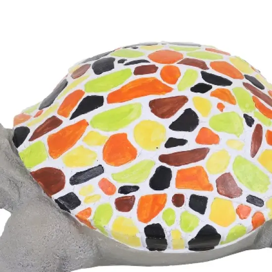 Sunnydaze 10.5" Mildred the Magnanimous Mosaic Polystone Turtle Statue with Hand-Painted Shell image {3}