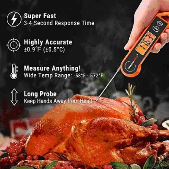 ThermoPro Digital Meat Thermometer TP19HW Waterproof Food Thermometer, Candy Cooking Grill Kitchen Thermometer with Magnet image {1}