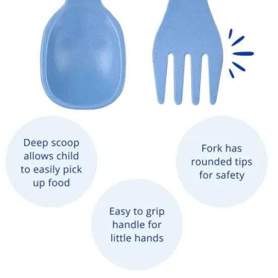 Re-Play 2pc Toddler Utensil Pair - Denim image {1}