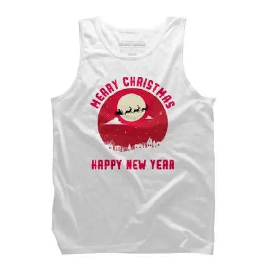 Men's Design By Humans Merry Christmas - Happy New Year By thriftjd Tank Top image {6}