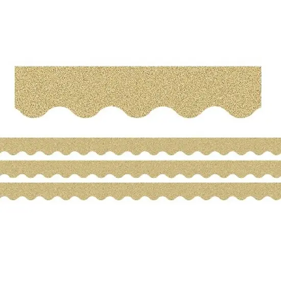 Teacher Created Resources Scalloped Border 2.19" x 105' Gold Glitz (TCR77016-3) image {2}