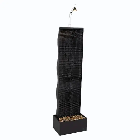 Sunnydaze 56" H Curved Ridge Slate Indoor Waterfall Fountain with Spotlight image {7}