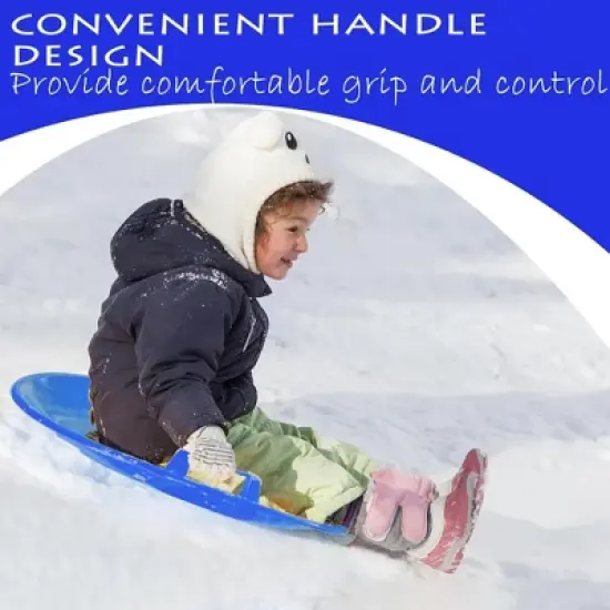 Slippery Racer Heavy-Duty Cold Weather Downhill Pro Adults and Kids Plastic Outdoor Winter Saucer Disc Snow Sleds with Handles. (3 Pack) image {5}