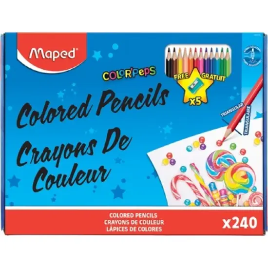 Maped Color'Peps Triangular Colored Pencils, School Pack of 240 image {1}