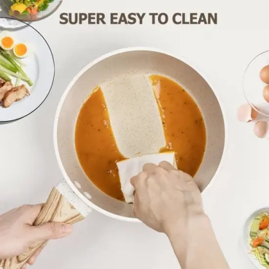 MICHELANGELO Sauce Pan with Lid, Nonstick Saucepans 1.5QT&2QT&3QT, Granite Sauce Pan 3 Piece, Stone Saucepan Set, Small Pot with Lid, Nonstick Sauce Pot Set image {3}