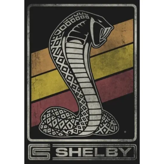 Junior's Shelby Cobra Distressed Retro Striped Logo Festival Muscle Tee image {1}