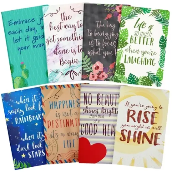 Paper Junkie 8 Pack Inspirational Journals for Women with Motivational Quotes, 5x8 Bulk Lined Notebooks for Girls, Students, Friends image {9}