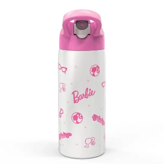 Zak Designs 19 fl oz Stainless Steel Vacuum Insulated Riverside Barbie Water Bottle: Kids & Toddler Pink Drinkware image {1}