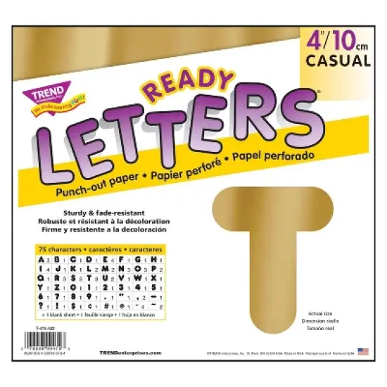 TREND Gold Metallic 4" Casual UC Ready Letters&reg; image {3}