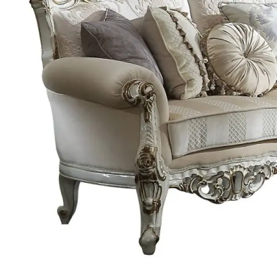 84" Picardy Li Fabric Sofa Antique Pearl - Acme Furniture image {4}
