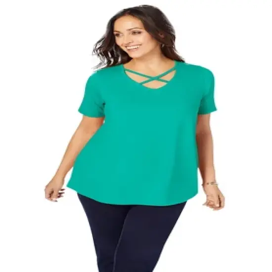 Jessica London Women&rsquo;s Plus Size Crisscross Strap Tee image {9}