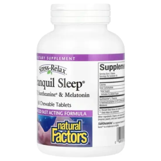 Natural Factors Stress-Relax&reg;, Tranquil Sleep&reg;, 60 Chewable Tablets image {2}