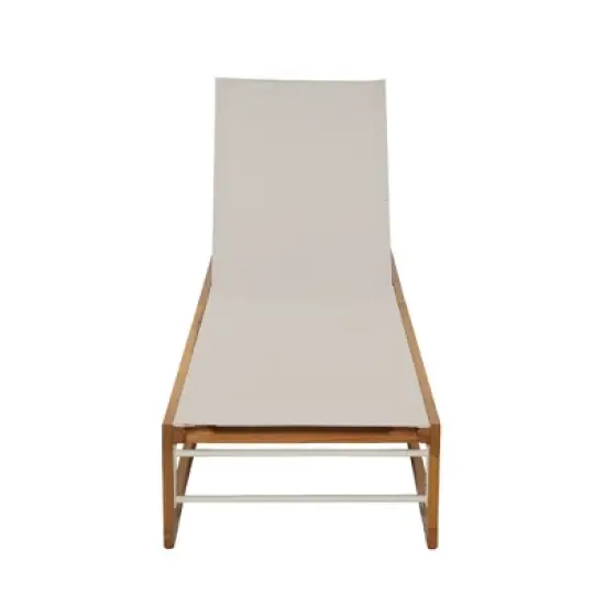 Christopher Knight Home Emile Outdoor Mesh and Acacia Wood Chaise Lounge image {4}