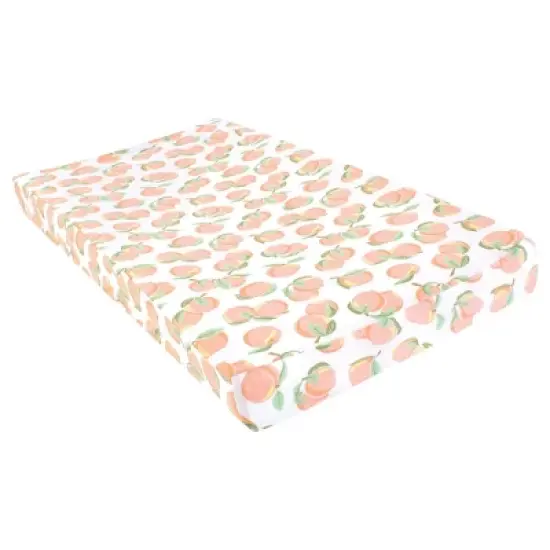 Hudson Baby Girls Cotton Changing Pad Cover, Peach, One Size image {2}