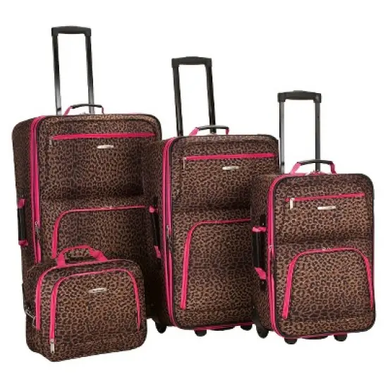 Rockland Jungle 4pc Softside Checked Luggage Set image {7}