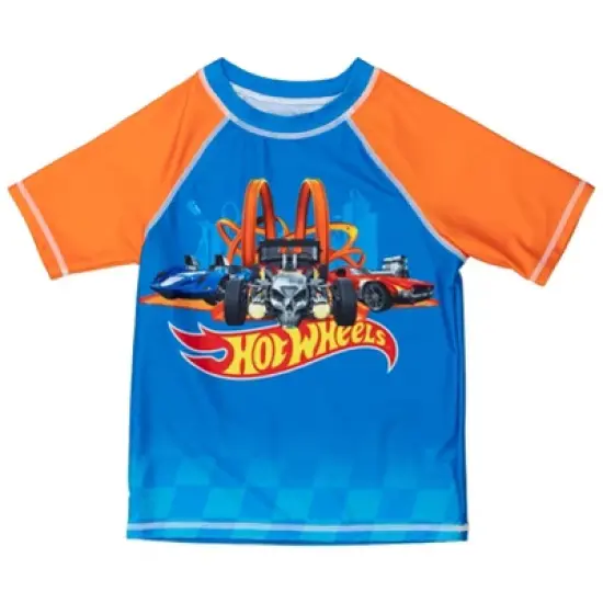 Hot Wheels Pullover Rash Guard and Swim Trunks Outfit Set Toddler to Big Kid  image {2}