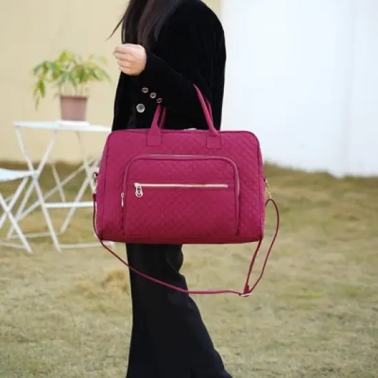 MKF Collection Jayla Solid Quilted Cotton Women&rsquo;s Duffle Bag by Mia K image {3}