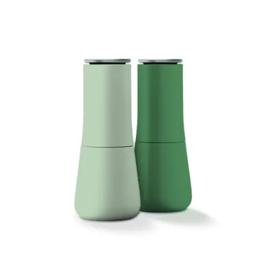 Joseph Joseph Milltop Salt & Pepper Set - Sage: Ceramic Spice Mills, Stainless Steel, 2-Piece, 115ml Capacity image {5}