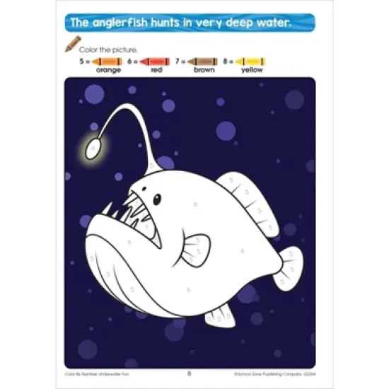 School Zone Color by Number Underwater Fun Workbook - (Paperback) image {3}