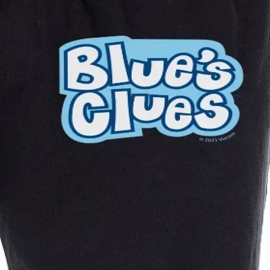 Nickelodeon Mens' Blue's Clues Logo Sleep Pajama Pants Black image {2}