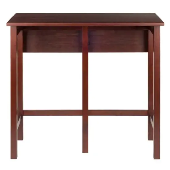 3pc 24" Lynnwood High Drop Leaf Counter Height Extendable Dining Table Set with Saddle Seat Stool Walnut - Winsome image {7}