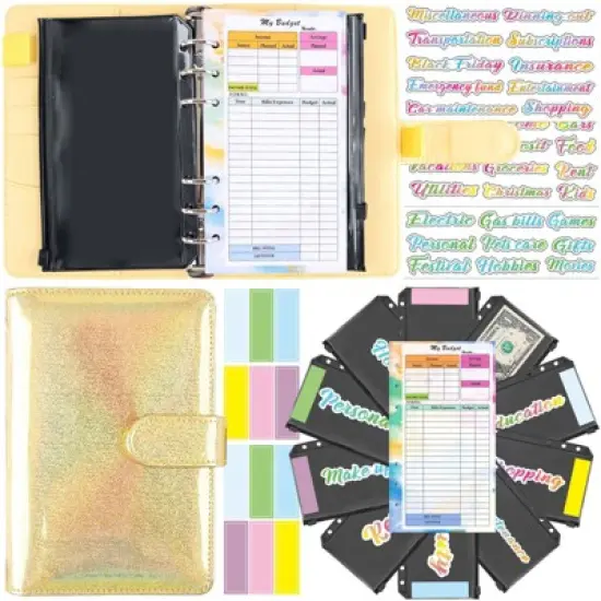 Money Saving Challenge Binder Trackers, A6 Budget Organizer for Cash, Saving Binder with Cash Envelopes, Expense Sheets image {9}