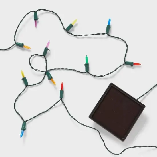 50ct Solar LED Christmas Indoor Outdoor Mini String Lights with Green Wire - Wondershop&trade; image {3}