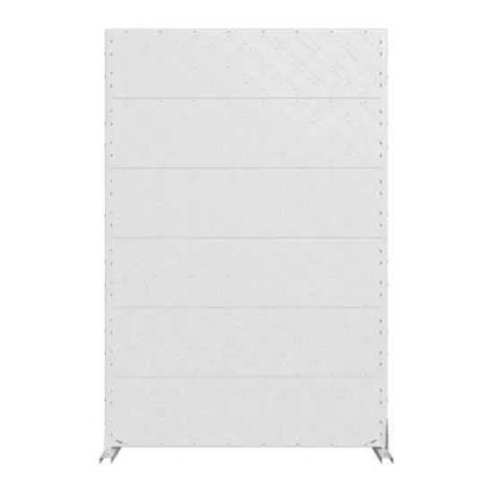 72" H&times;47"W Dovelina White Metal Planter Box with Trellis Privacy Screen for Caf&eacute; Patio,Garden & Balconies image {4}