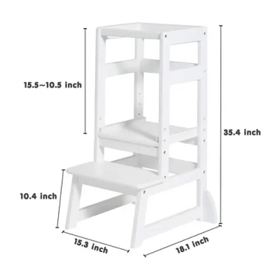 SDADI LT05N Mother's Helper Adjustable Height Kitchen Step Stool, Children Kids Toddlers Counter Level Learning Stool for Kitchen & Bathroom image {4}