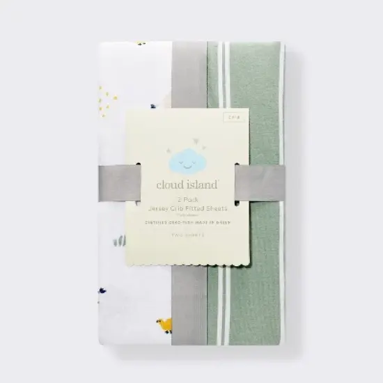 Fitted Jersey Crib Sheet - Safari Stripes - 2pk - Cloud Island&trade; image {3}